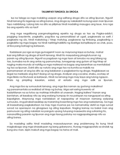 halimbawa ng tekstong argumentatibo tungkol sa droga|Talumpati Tungkol Sa Droga – Halimbawa At Kahulugan Nito.